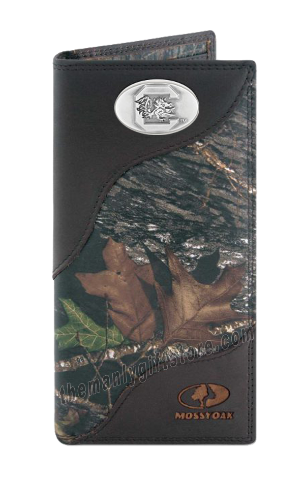 South Carolina Gamecocks Mossy Oak Camo Zep Pro Leather Roper Wallet