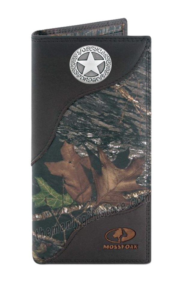 Texas Star Mossy Oak Camo Zep Pro Leather Roper Wallet