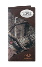 Load image into Gallery viewer, Louisiana State University LSU Roper Mossy Oak Camo Wallet
