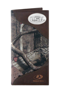 Louisiana State University LSU Roper Mossy Oak Camo Wallet