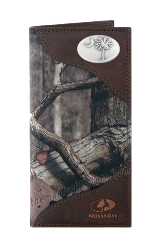 South Carolina Palmetto Tree Roper Mossy Oak Camo Wallet