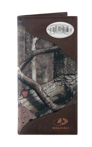 Texas Christian University TCU Roper Mossy Oak Camo Wallet