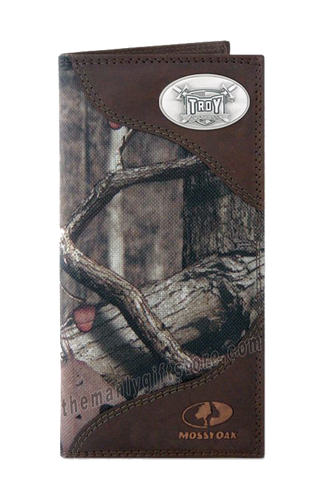 Troy Alabama Trojans Mossy Oak Camo Roper Wallet