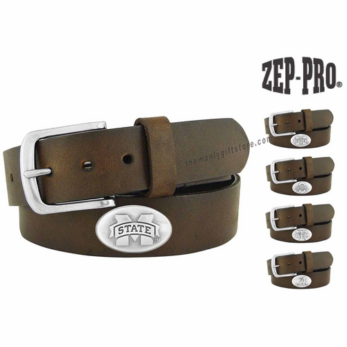 Mississippi State Zep-Pro Leather Concho Belt