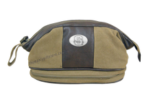Load image into Gallery viewer, North Carolina State Zep Pro Khaki Canvas Concho Toiletry Bag