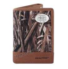 Load image into Gallery viewer, Texas A&amp;M Aggies Zep Pro Trifold Wallet REALTREE MAX-5 Camo