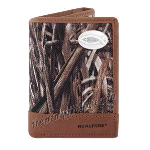 Ichthys Christian Fish Zep Pro Trifold Wallet REALTREE MAX-5 Camo