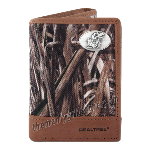 Kansas Jayhawks Zep Pro Trifold Wallet REALTREE MAX-5 Camo