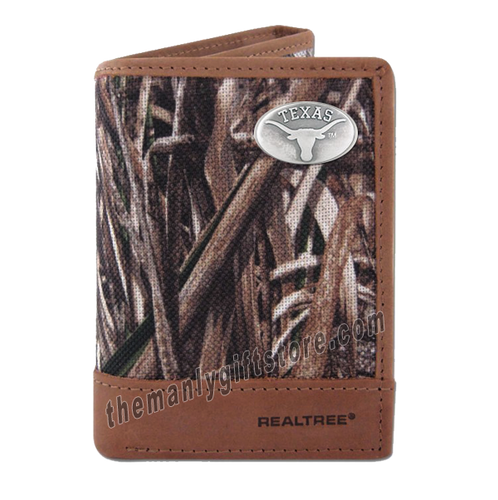 Texas Longhorns Zep Pro Trifold Wallet REALTREE MAX-5 Camo
