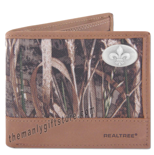 New Orleans Fleur De Lis Zep Pro Bifold Wallet REALTREE MAX-5 Camo