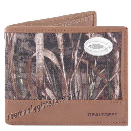 Ichthys Christian Fish Zep Pro Bifold Wallet REALTREE MAX-5 Camo