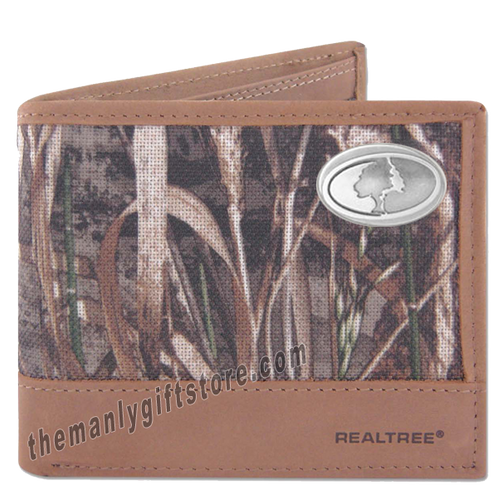 Mossy Oak Logo Zep Pro Bifold Wallet REALTREE MAX-5 Camo