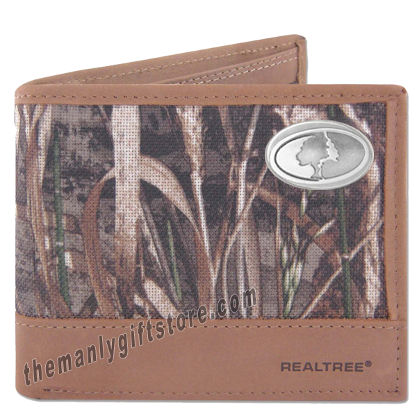 Mossy Oak Logo Zep Pro Bifold Wallet REALTREE MAX-5 Camo