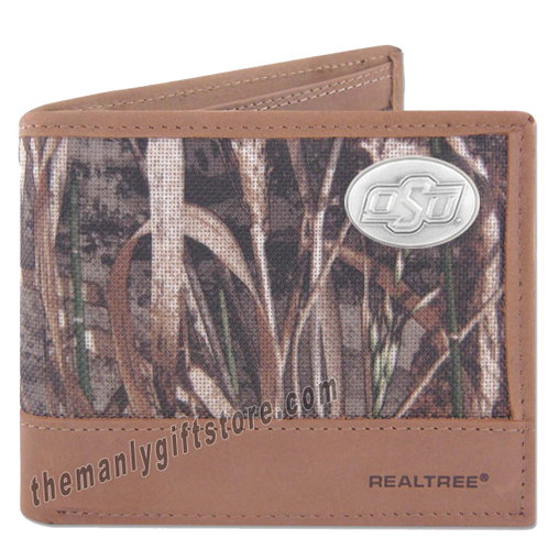 OSU Oklahoma State Zep Pro Bifold Wallet REALTREE MAX-5 Camo