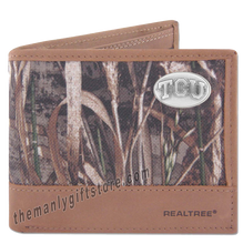 Load image into Gallery viewer, Texas Christian University TCU Zep Pro Bifold Wallet REALTREE MAX-5 Camo