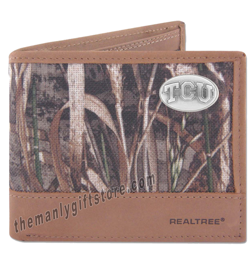 Texas Christian University TCU Zep Pro Bifold Wallet REALTREE MAX-5 Camo