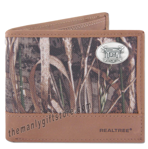 Troy Alabama Trojans Zep Pro Bifold Wallet REALTREE MAX-5 Camo