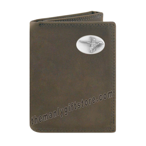 Flying Duck  Crazy Horse Genuine Leather Trifold Wallet