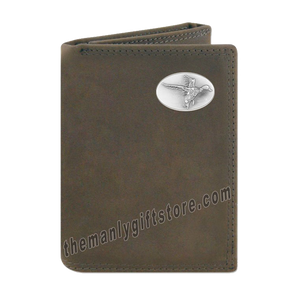 Flying Duck  Crazy Horse Genuine Leather Trifold Wallet