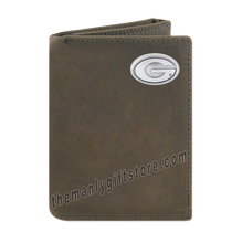 Load image into Gallery viewer, Georgia Bulldogs Crazy Horse Genuine Leather Trifold Wallet