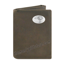 Load image into Gallery viewer, South Carolina Palmetto Crazy Horse Leather Trifold Wallet