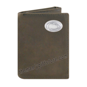 Penn State Nittany Lion Crazy Horse Genuine Leather Trifold Wallet