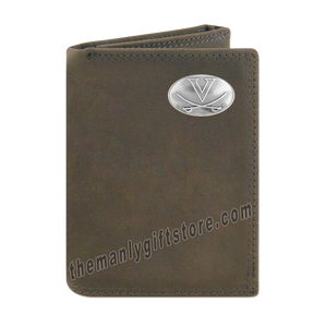 Virginia Cavaliers Crazy Horse Genuine Leather Trifold Wallet