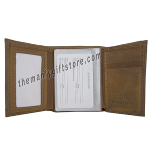 Texas Longhorns Crazy Horse Genuine Leather Trifold Wallet