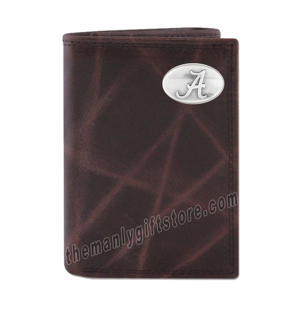 Alabama Crimson Tide Wrinkle Zep Pro Leather Trifold Wallet