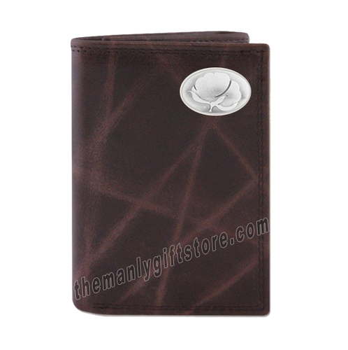 Cotton Logo Wrinkle Zep Pro Leather Trifold Wallet