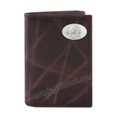 Florida State Seminoles FSU Wrinkle Zep Pro Leather Trifold Wallet