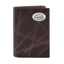 Load image into Gallery viewer, Florida Gators Wrinkle Zep Pro Leather Trifold Wallet