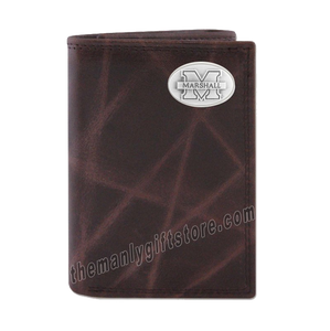 Marshall University Wrinkle Zep Pro Leather Trifold Wallet