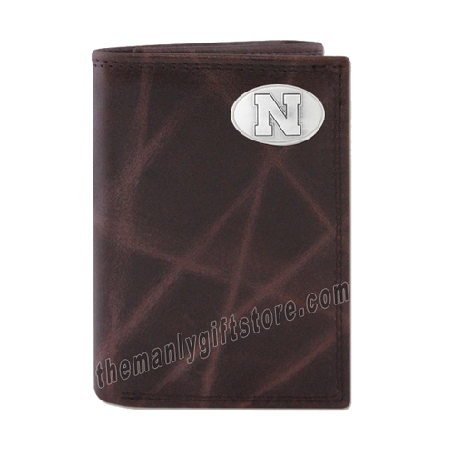 Nebraska Cornhuskers Wrinkle Zep Pro Leather Trifold Wallet