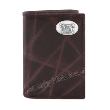 Load image into Gallery viewer, Troy Alabama Trojans Wrinkle Zep Pro Leather Trifold Wallet
