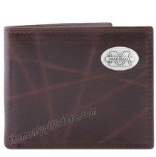 Load image into Gallery viewer, Marshall University Wrinkle Zep Pro Leather Bifold Wallet