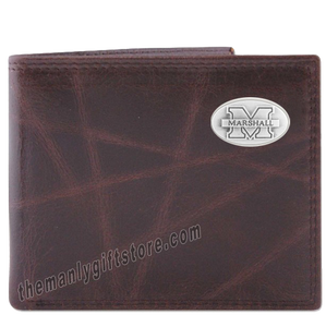 Marshall University Wrinkle Zep Pro Leather Bifold Wallet