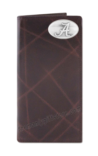 Alabama Crimson Tide Wrinkle Zep Pro Leather Roper Wallet