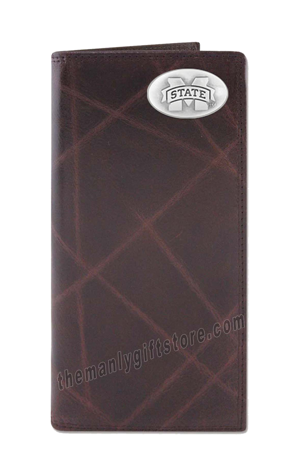 Mississippi State Bulldogs Wrinkle Zep Pro Leather Roper Wallet