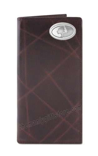Mossy Oak Logo Wrinkle Zep Pro Leather Roper Wallet