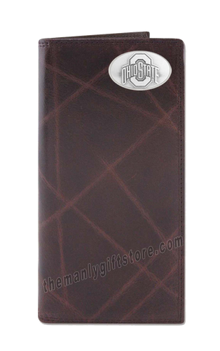 Ohio State Buckeyes Wrinkle Zep Pro Leather Roper Wallet