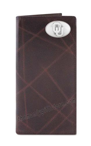 Oklahoma Sooners Wrinkle Zep Pro Leather Roper Wallet