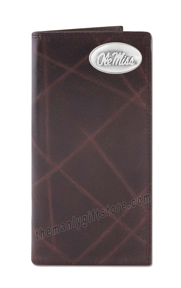 Ole Miss Rebels Wrinkle Zep Pro Leather Roper Wallet