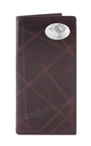 South Carolina Palmetto Tree Wrinkle Zep Pro Leather Roper Wallet