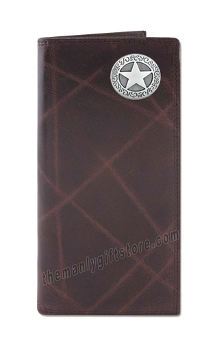 Texas Star Wrinkle Zep Pro Leather Roper Wallet