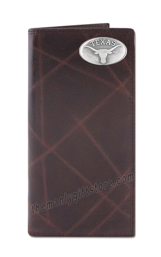 Texas Longhorns Wrinkle Zep Pro Leather Roper Wallet