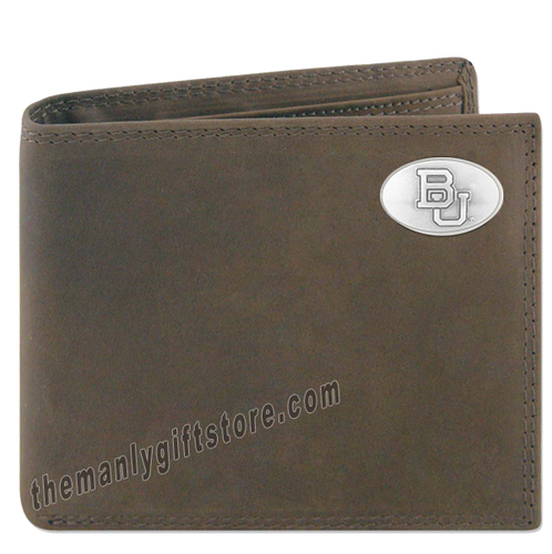 Baylor Bears Crazy Horse Genuine Leather Bifold Wallet