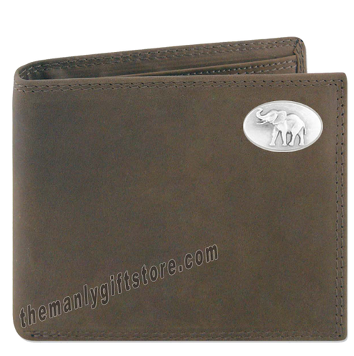 Elephant Alabama Genuine Crazy Horse Leather Bifold Wallet