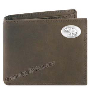 Elephant Alabama Genuine Crazy Horse Leather Bifold Wallet