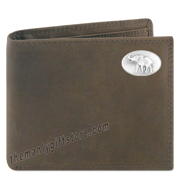 Elephant Alabama Genuine Crazy Horse Leather Bifold Wallet